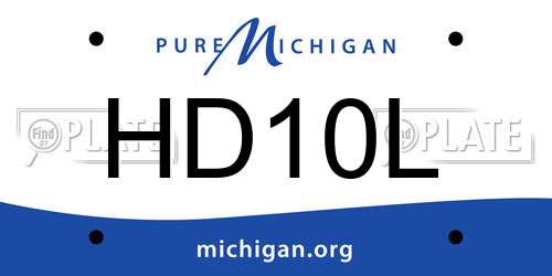 HD10L Michigan License Plate