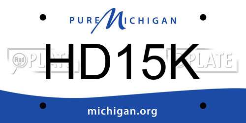 HD15K Michigan License Plate