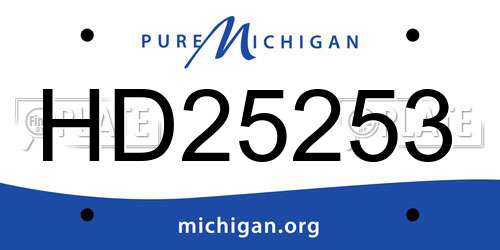 HD25253 Michigan License Plate