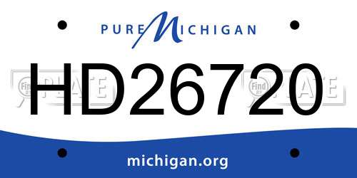 HD26720 Michigan License Plate