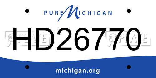 HD26770 Michigan License Plate