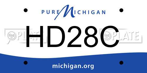 HD28C Michigan License Plate