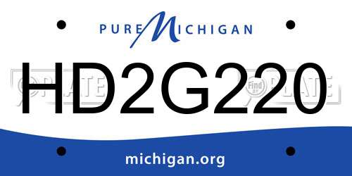 HD2G220 Michigan License Plate