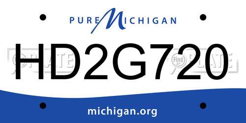 HD2G720 Michigan License Plate