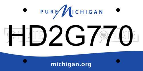 HD2G770 Michigan License Plate