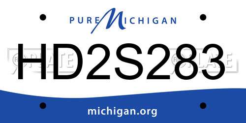 HD2S283 Michigan License Plate