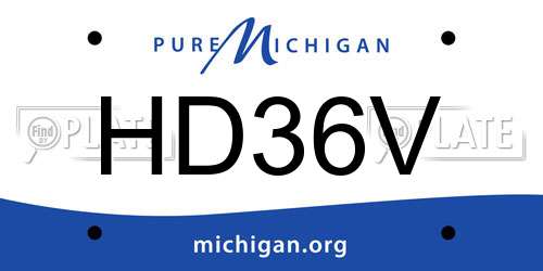 HD36V Michigan License Plate