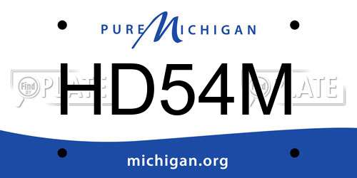 HD54M Michigan License Plate