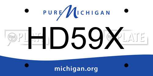 HD59X Michigan License Plate