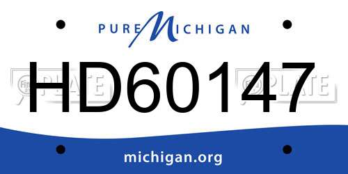 HD60147 Michigan License Plate