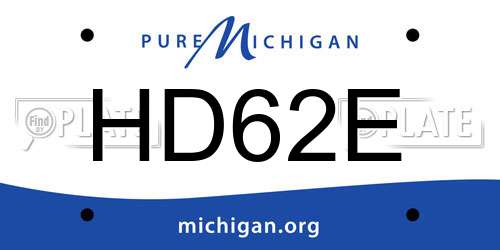 HD62E Michigan License Plate