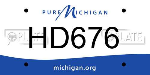 HD676 Michigan License Plate