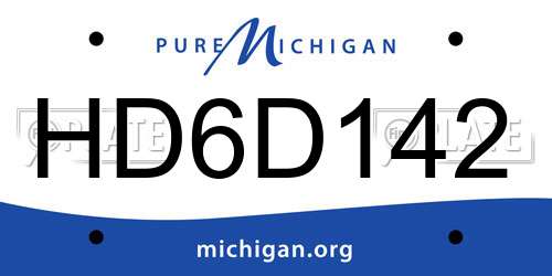 HD6D142 Michigan License Plate