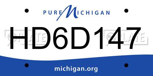 HD6D147 Michigan License Plate