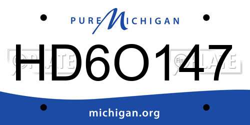 HD6O147 Michigan License Plate