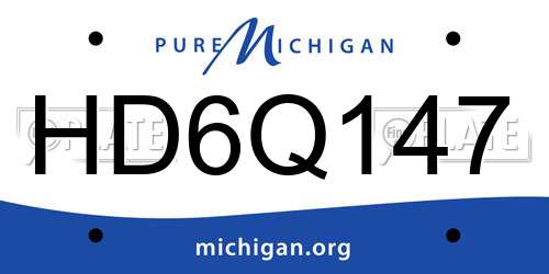 HD6Q147 Michigan License Plate