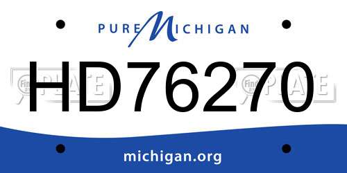 HD76270 Michigan License Plate