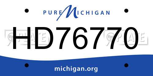 HD76770 Michigan License Plate