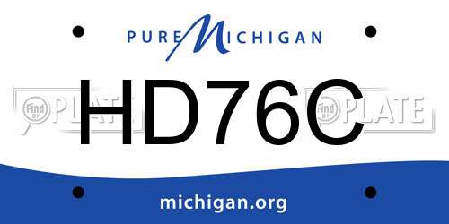 HD76C Michigan License Plate