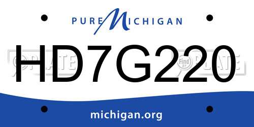 HD7G220 Michigan License Plate