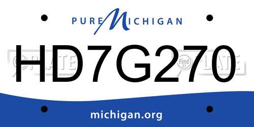 HD7G270 Michigan License Plate