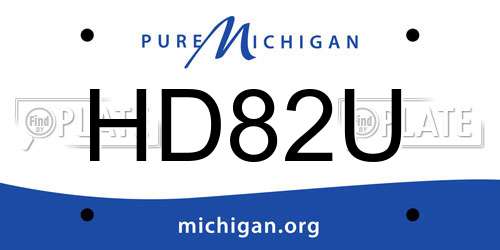 HD82U Michigan License Plate