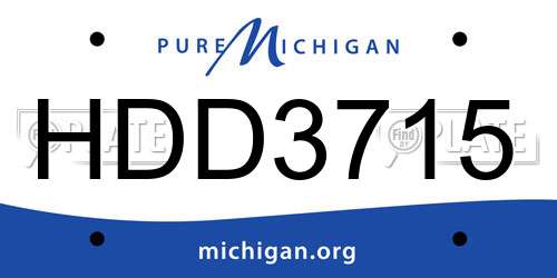 HDD3715 Michigan License Plate