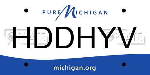 HDDHYV Michigan License Plate