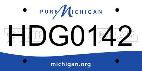 HDG0142 Michigan License Plate
