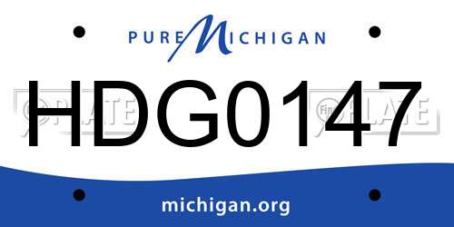HDG0147 Michigan License Plate