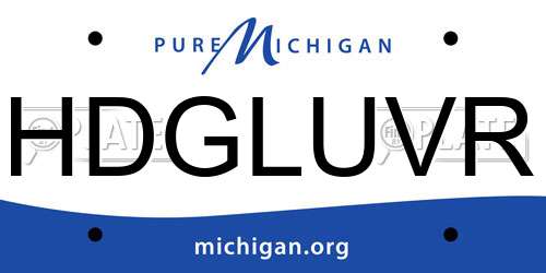 HDGLUVR Michigan License Plate