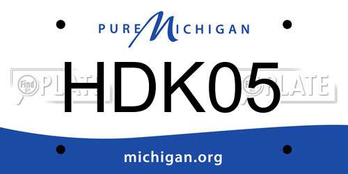 HDK05 Michigan License Plate