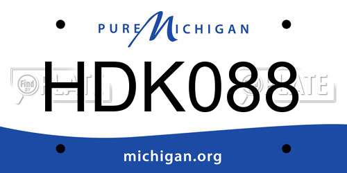 HDK088 Michigan License Plate