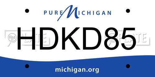 HDKD85 Michigan License Plate