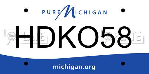 HDKO58 Michigan License Plate