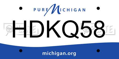 HDKQ58 Michigan License Plate