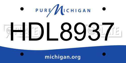 HDL8937 Michigan License Plate