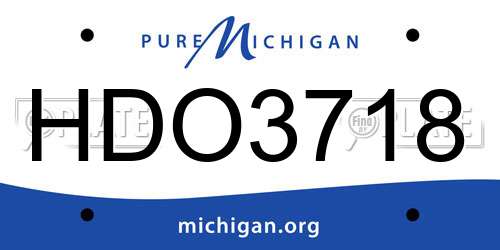 HDO3718 Michigan License Plate