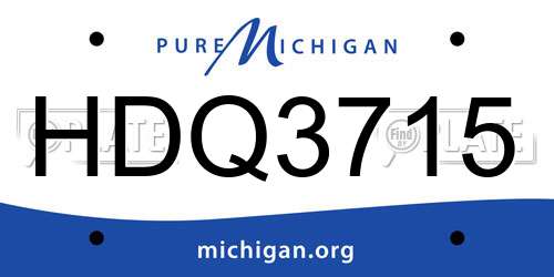 HDQ3715 Michigan License Plate