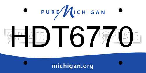 HDT6770 Michigan License Plate