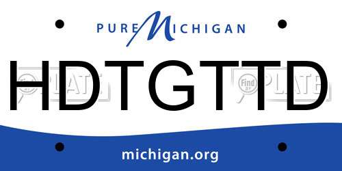 HDTGTTD Michigan License Plate
