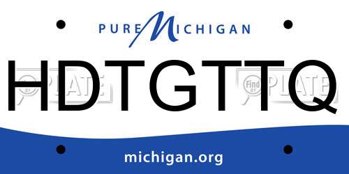 HDTGTTQ Michigan License Plate