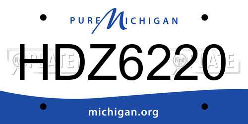 HDZ6220 Michigan License Plate