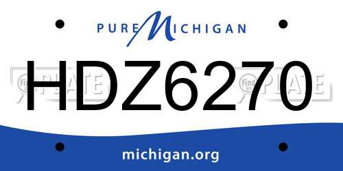HDZ6270 Michigan License Plate
