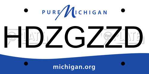 HDZGZZD Michigan License Plate