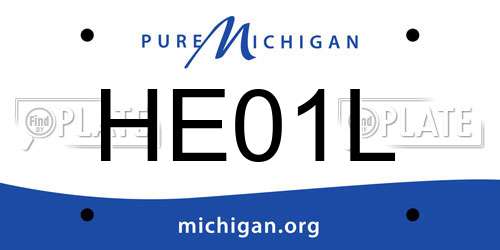 HE01L Michigan License Plate