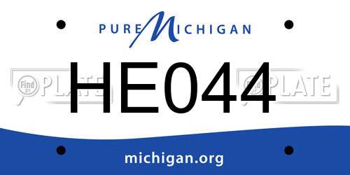 HE044 Michigan License Plate