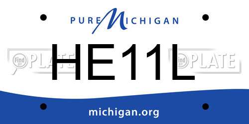 HE11L Michigan License Plate