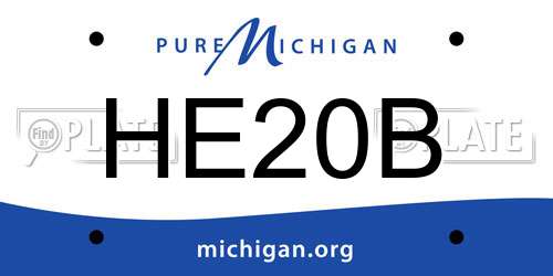 HE20B Michigan License Plate