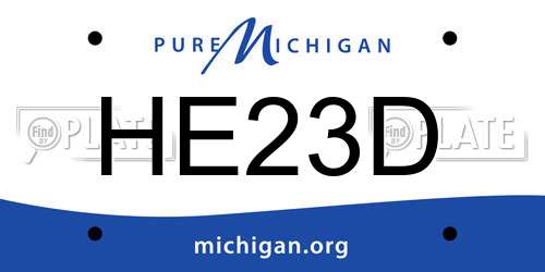 HE23D Michigan License Plate